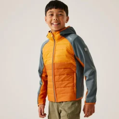 Kids' Kielder IX Hybrid Jacket | Fox Bright Marigold Stormy Weather