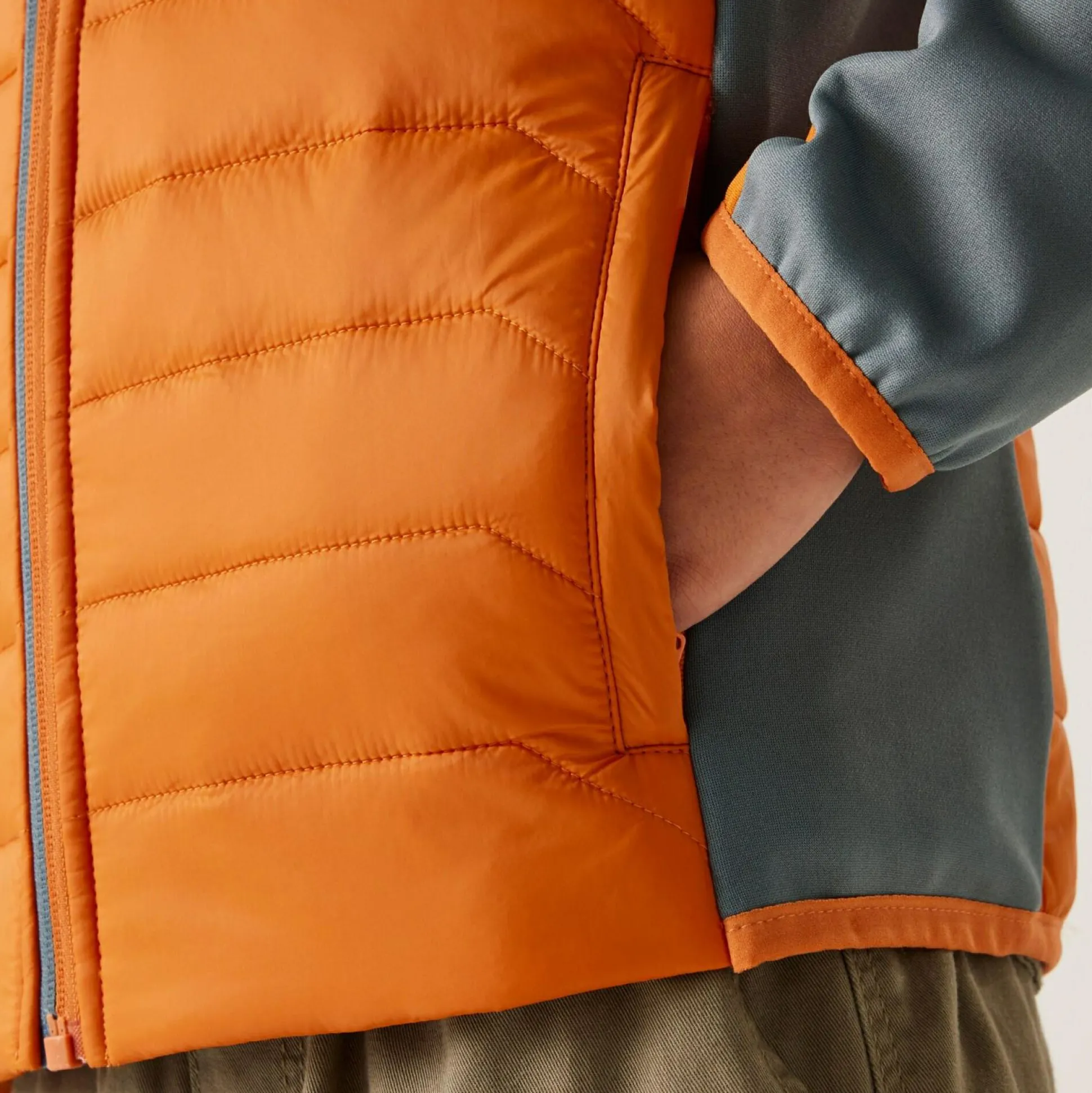 Kids' Kielder IX Hybrid Jacket | Fox Bright Marigold Stormy Weather
