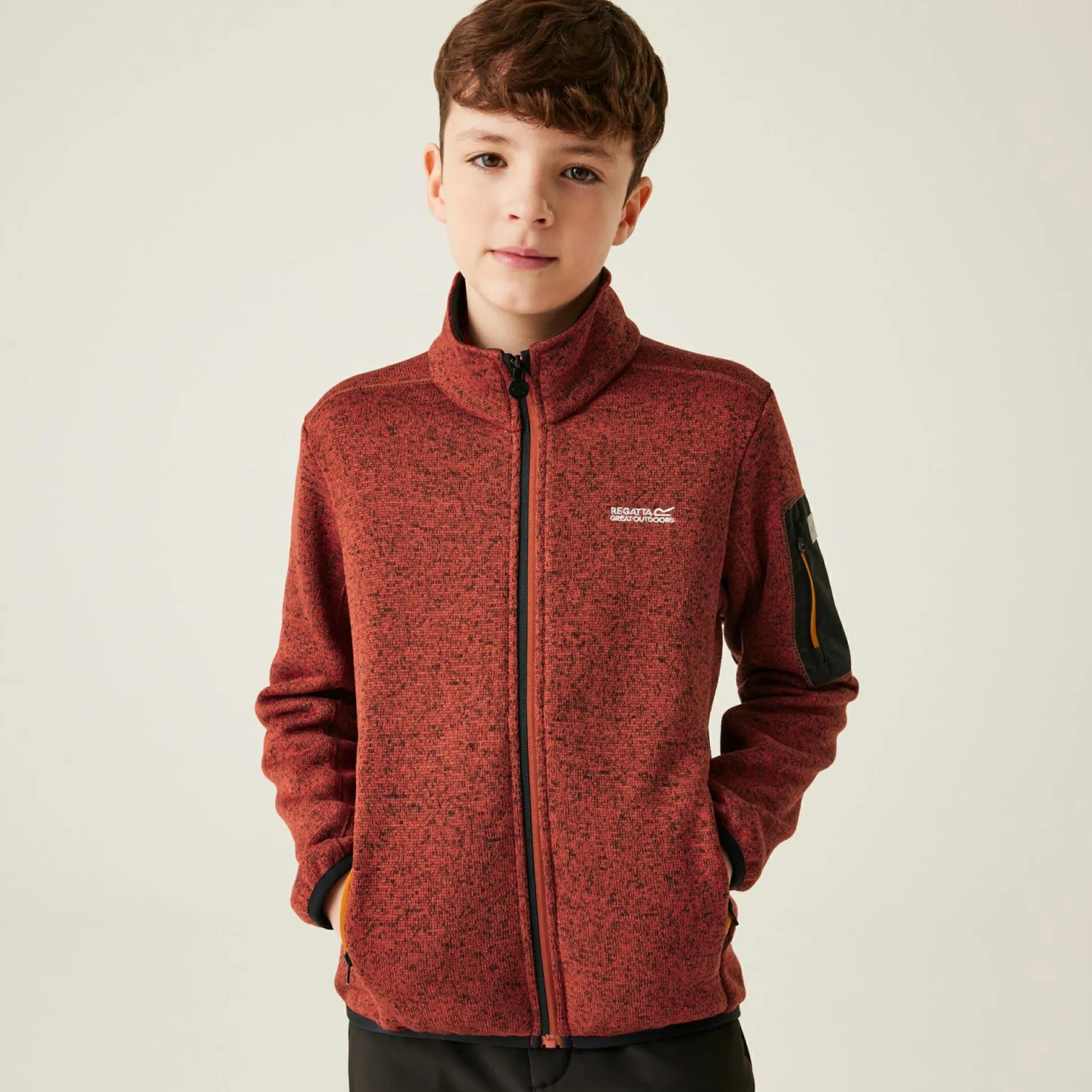 Kids' Newhill Fleece | Red Ochre Black