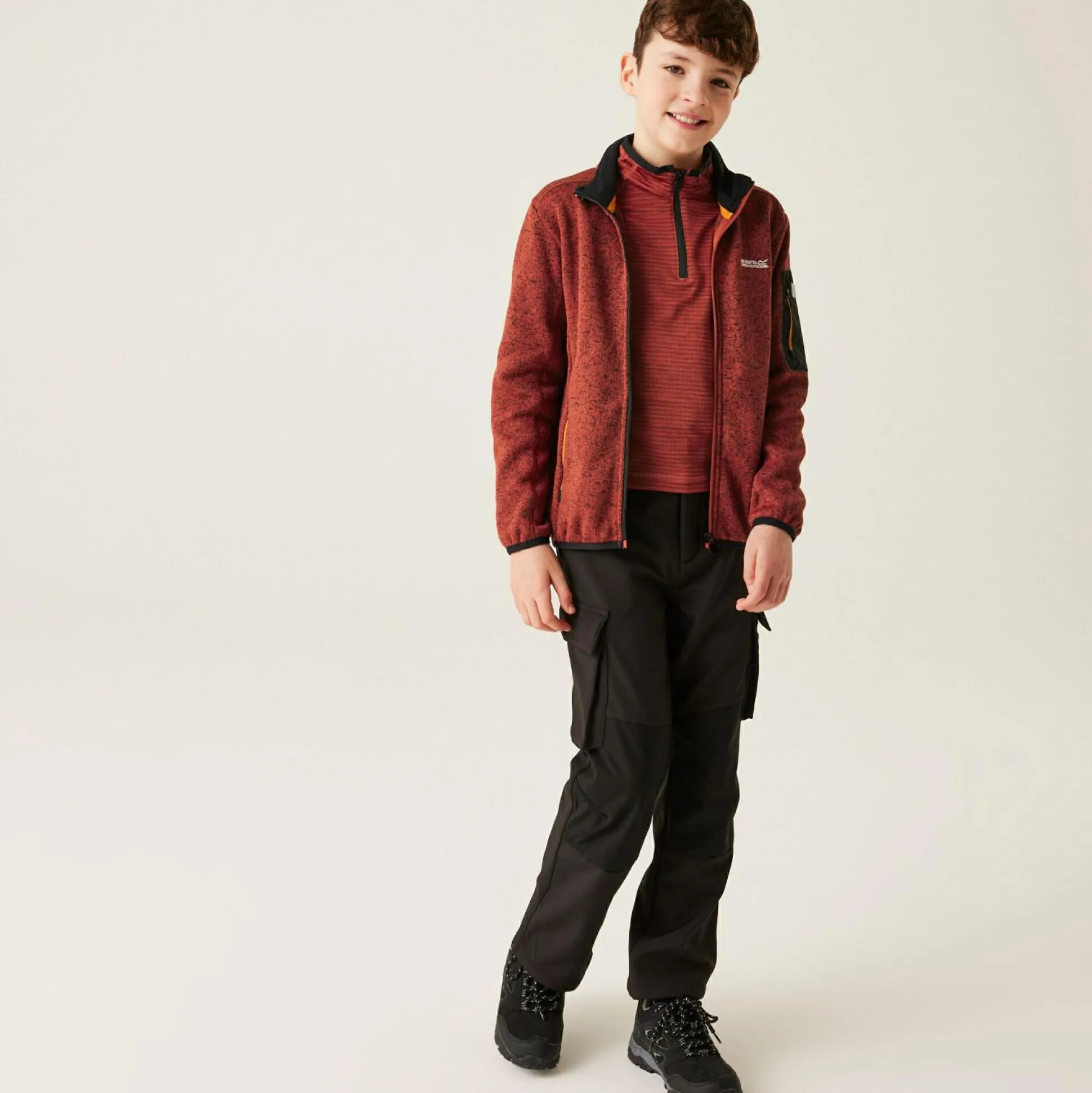 Kids' Newhill Fleece | Red Ochre Black