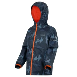 Kids' Printed Lever II Waterpoof Jacket | Navy Tangerine Tango