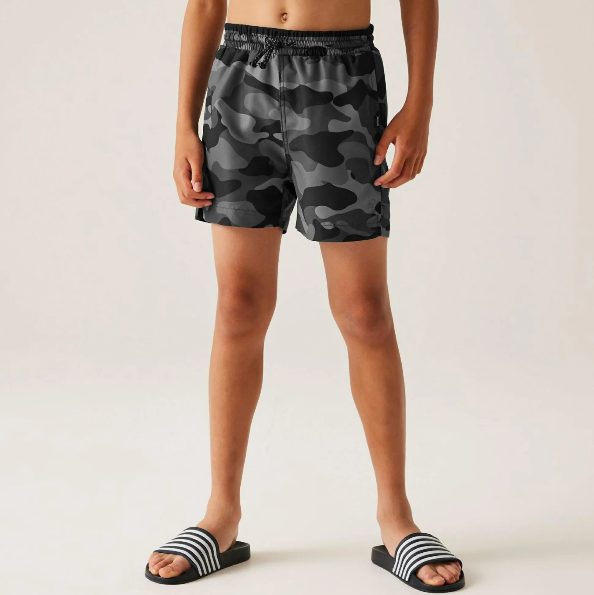 Kids' Skander III Swim Shorts | Grey Black Camo