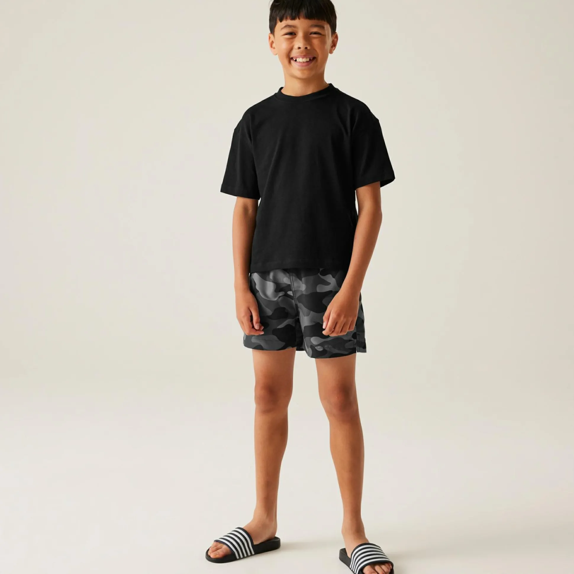 Kids' Skander III Swim Shorts | Grey Black Camo