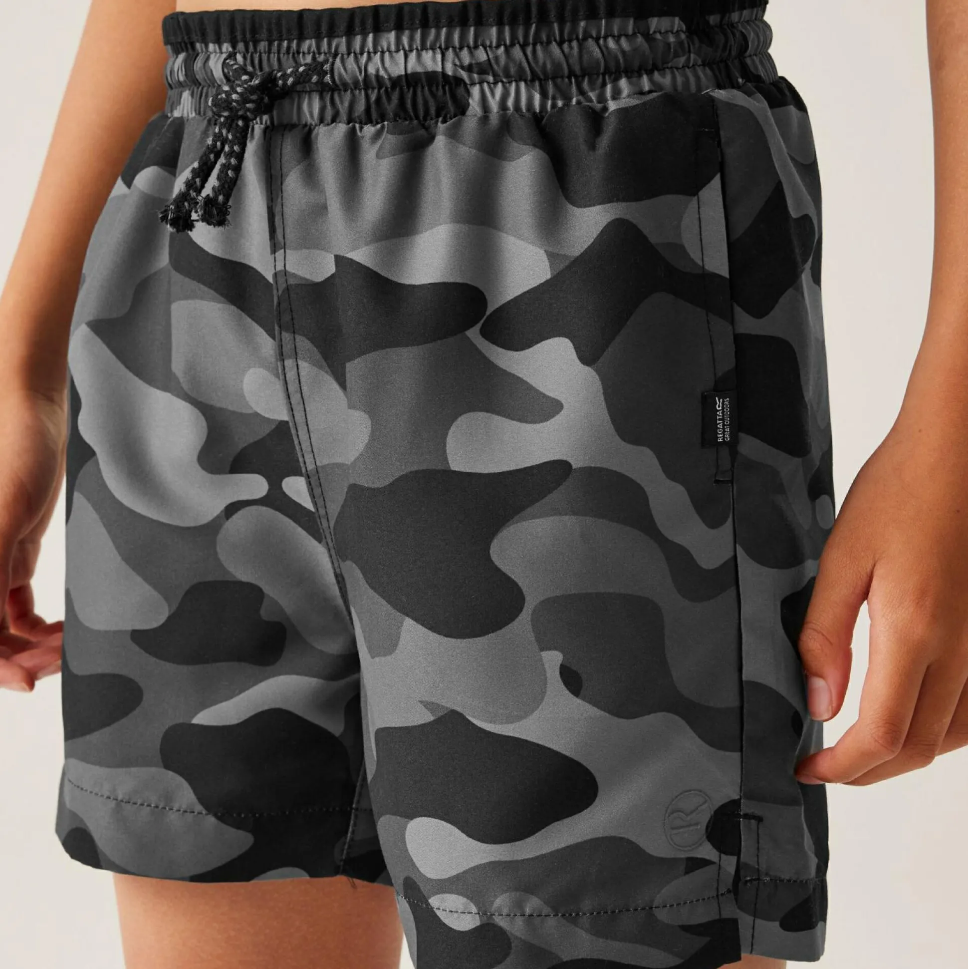 Kids' Skander III Swim Shorts | Grey Black Camo