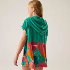 Kids' Towel Robe II | Turquoise/Tropical Leaf