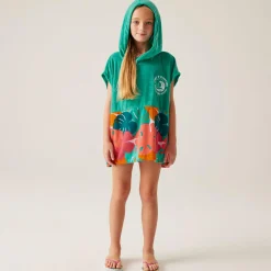 Kids' Towel Robe II | Turquoise/Tropical Leaf
