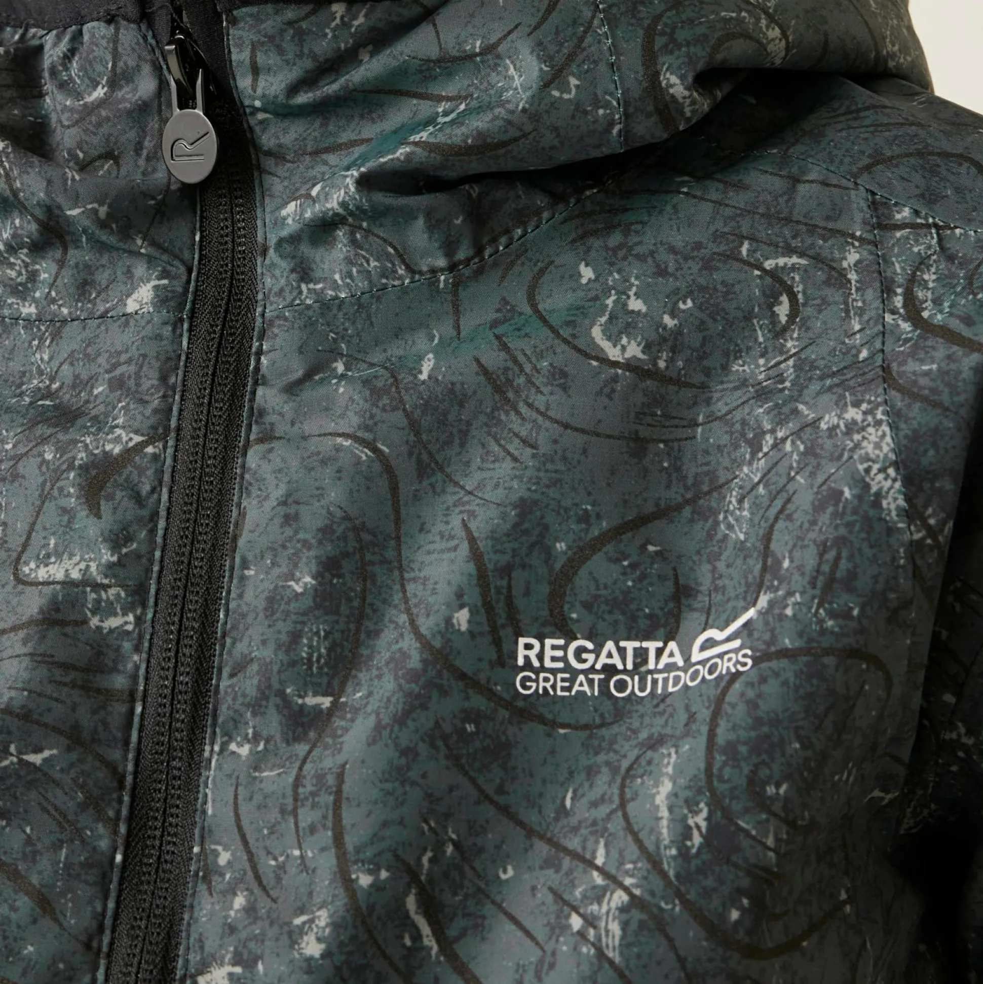 Kids' Volcanics VIII Reflective Jacket | Seal Grey Terrain Print