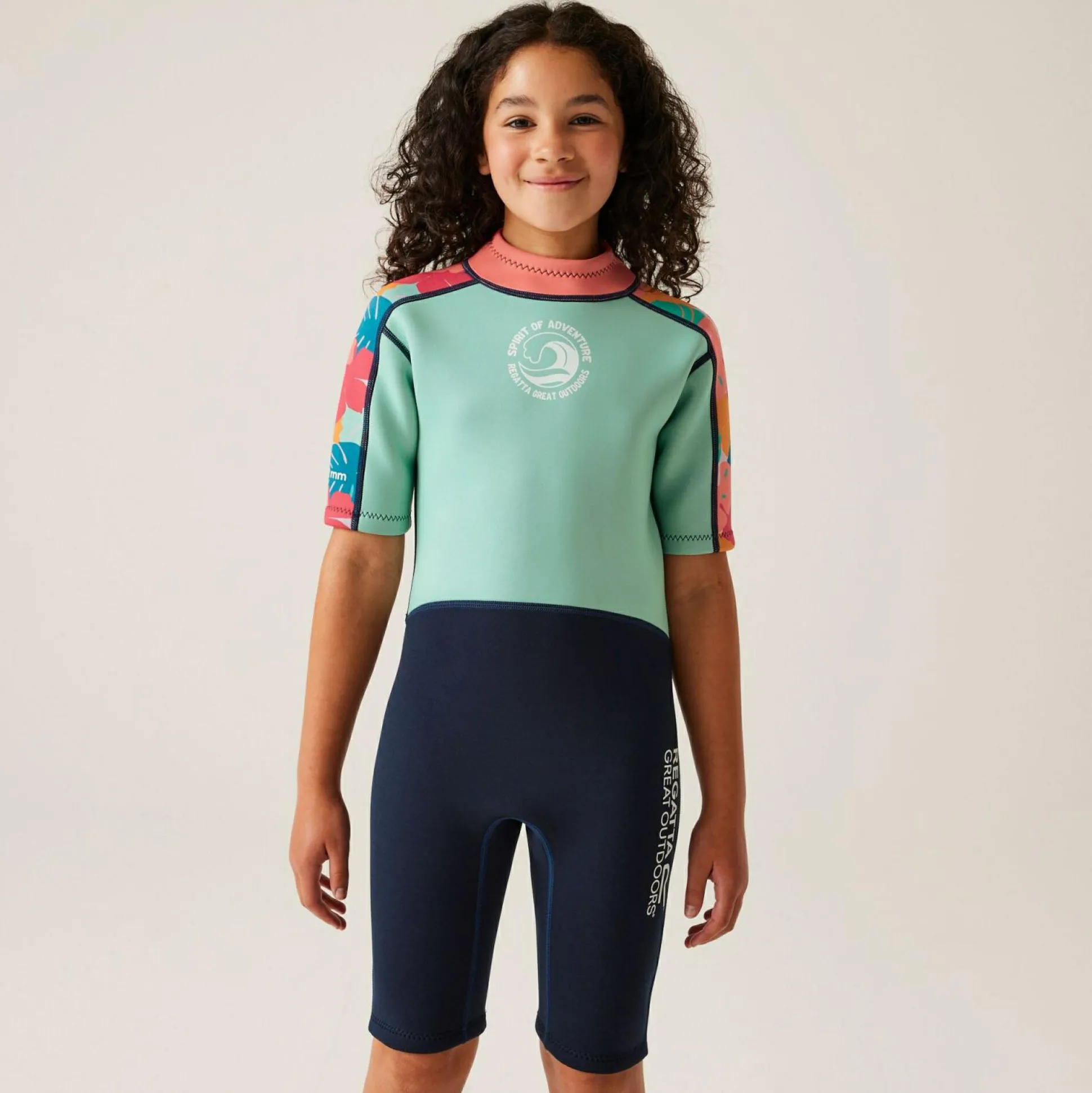 Kids' Wetsuit | Tropical Leaf Aruba Blue Navy
