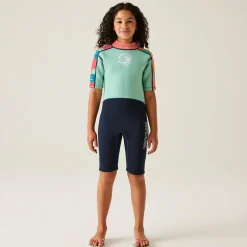 Kids' Wetsuit | Tropical Leaf Aruba Blue Navy