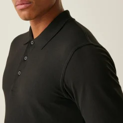 Men's 65/35 LS Polo Top | Black