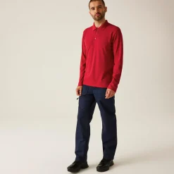 Men's 65/35 LS Polo Top | Classic Red