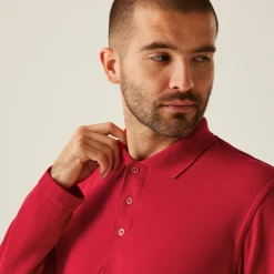 Men's 65/35 LS Polo Top | Classic Red