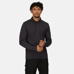 Men's 65/35 LS Polo Top | Seal Grey