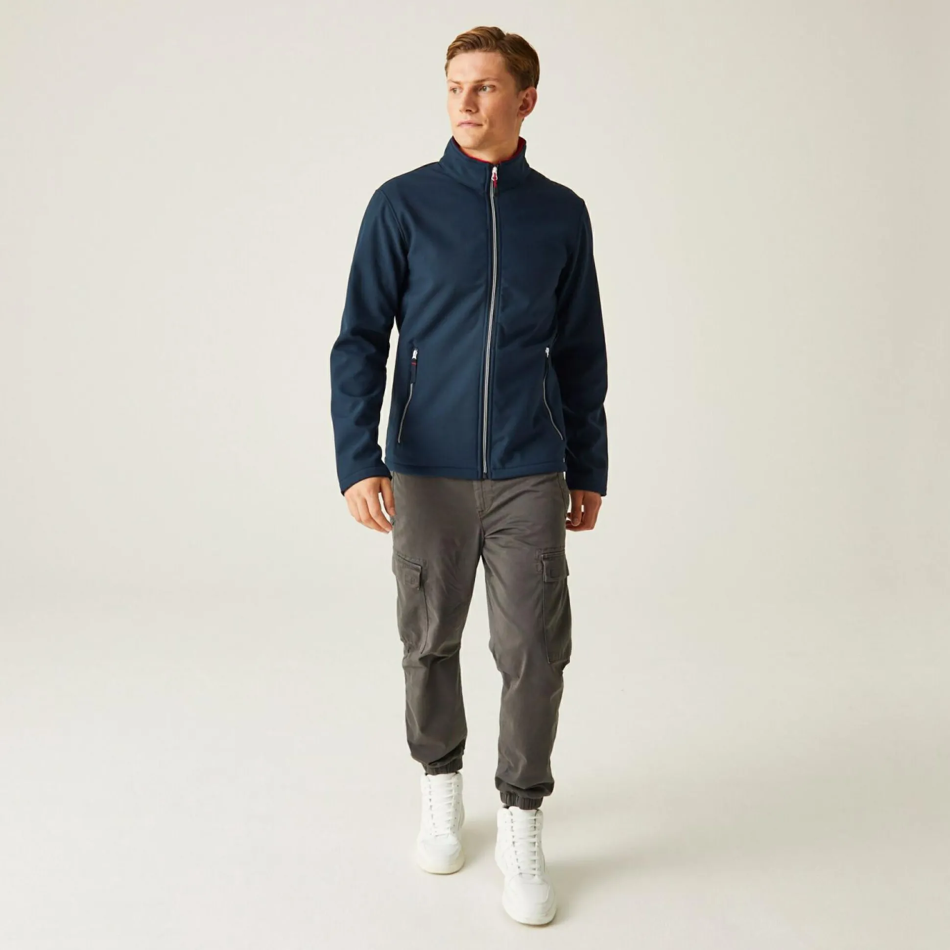 Men's Ascender 2 Layer Softshell Jacket | Navy Classic Red