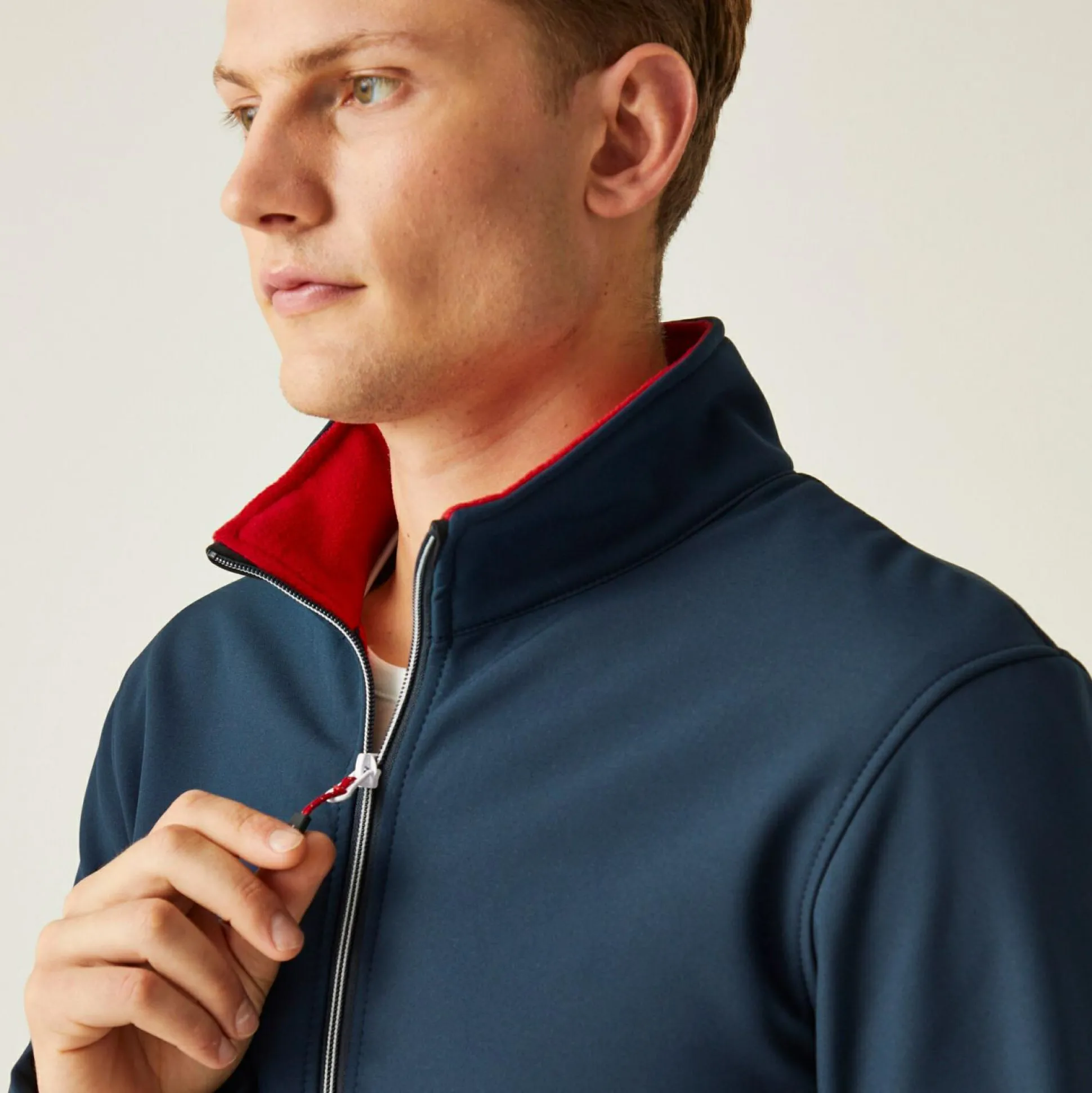 Men's Ascender 2 Layer Softshell Jacket | Navy Classic Red