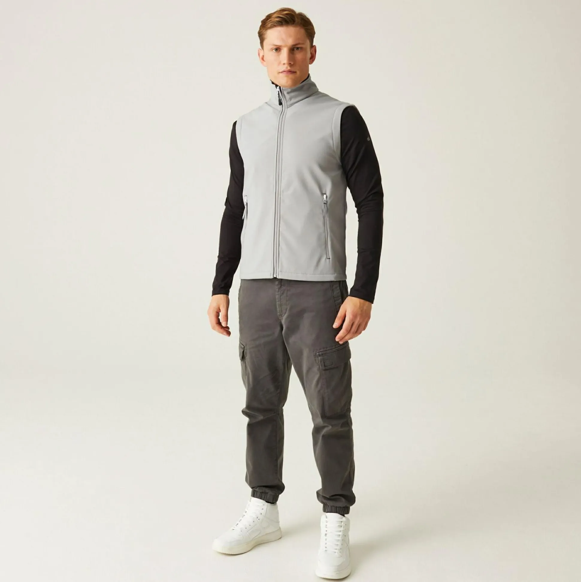 Men's Ascender 2 Layer Softshell Bodywarmer | Mineral Grey Black