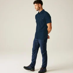 Men's Begarno Short Sleeve Shirt | Moonlight Denim Navy Check