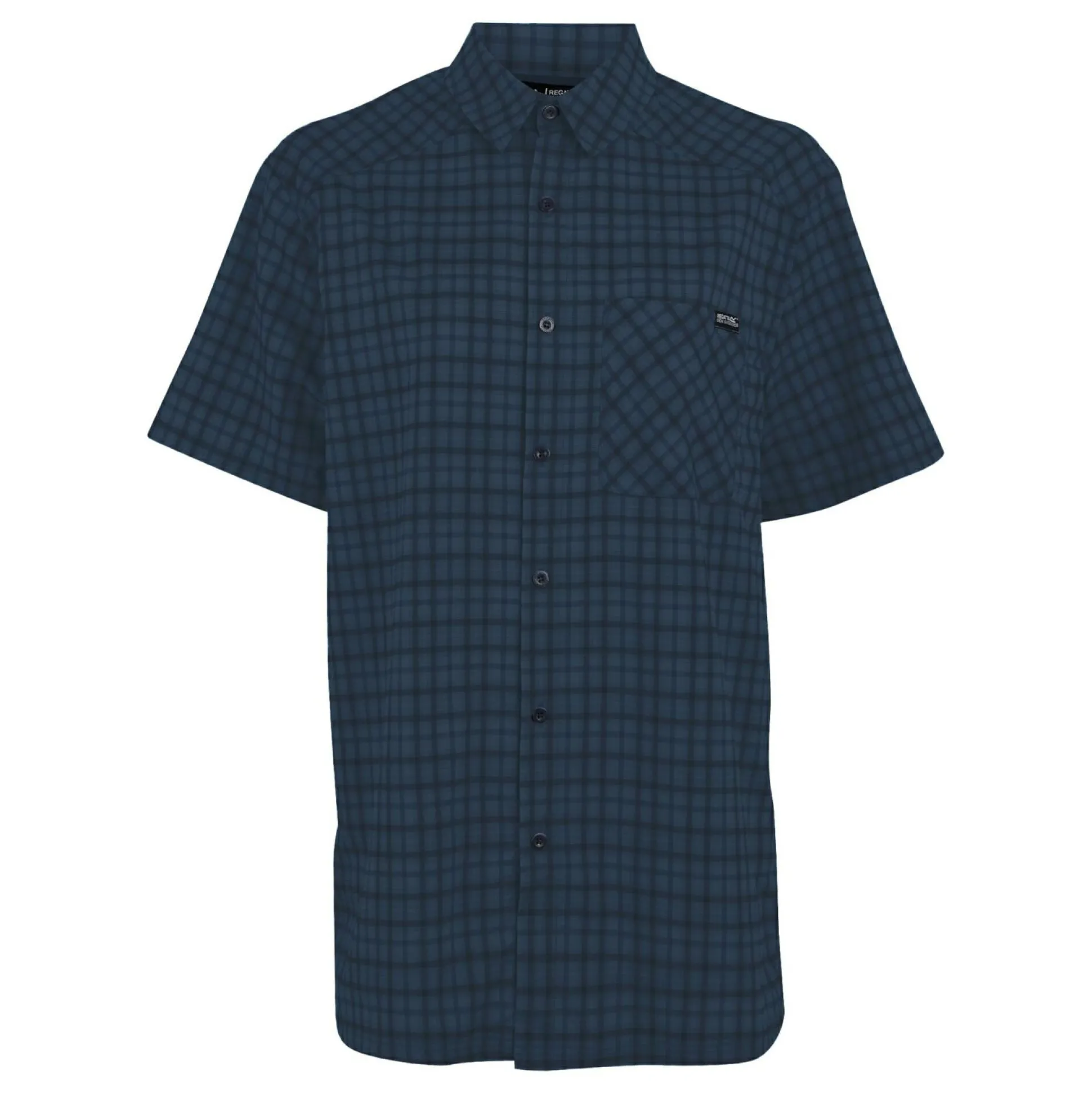 Men's Begarno Short Sleeve Shirt | Moonlight Denim Navy Check