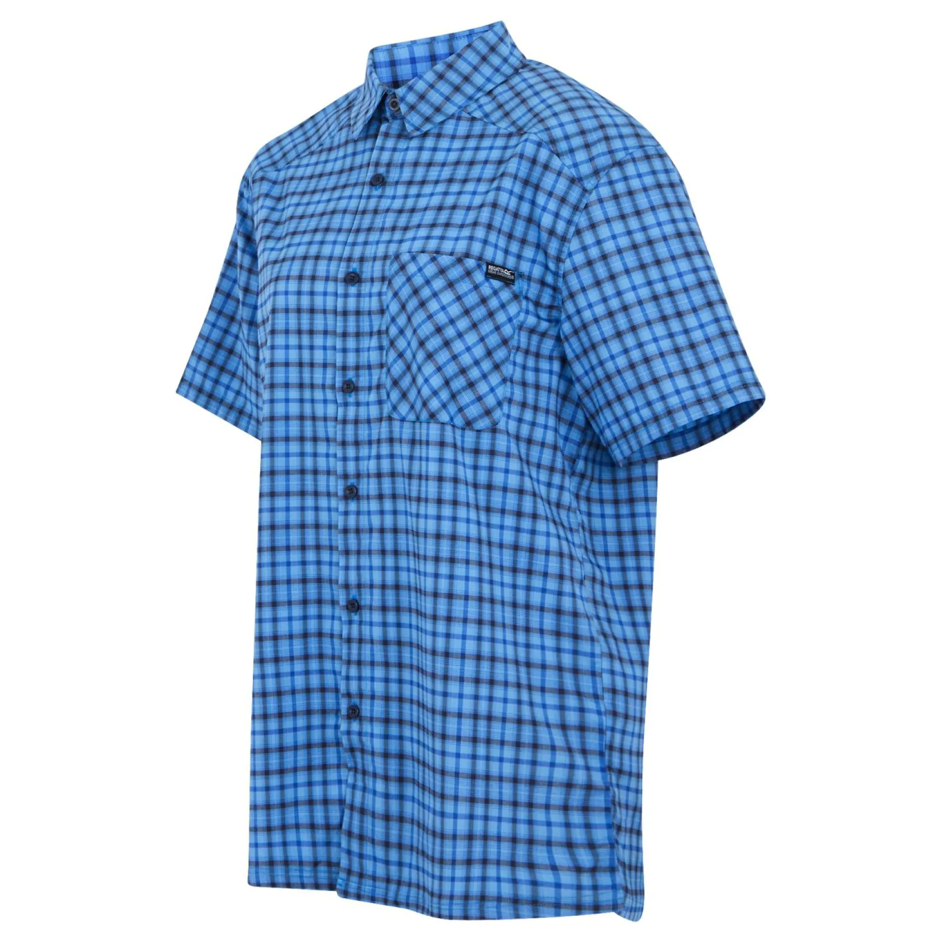 Men's Begarno Short Sleeve Shirt | Moonlight Denim Navy Check