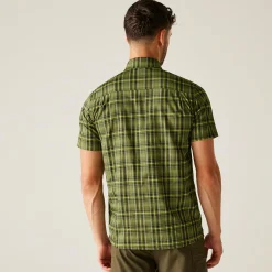 Men's Begarno Short Sleeve Shirt | Nephrite Green Black Grenoble Green Check