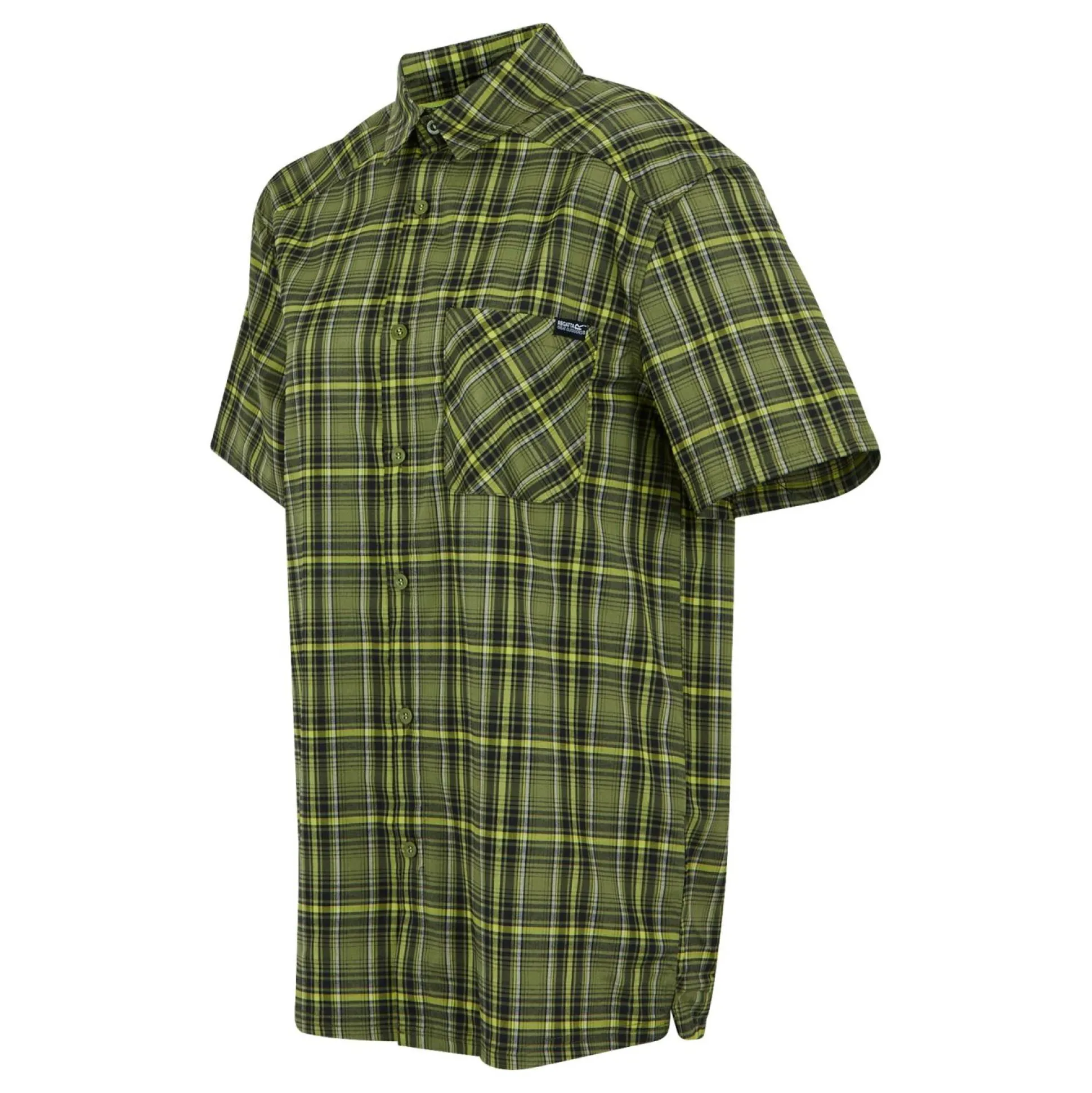 Men's Begarno Short Sleeve Shirt | Nephrite Green Black Grenoble Green Check