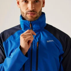 Men's Calderdale VI Waterproof Jacket | Olympian Blue Navy Tangerine Tango