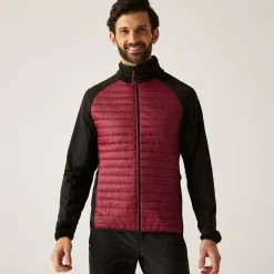 Men's Clumber Hybrid Jacket | Dark Maroon Black
