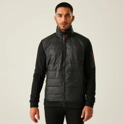 Men's Colliston Baffled Fleece Jacket | Black Red Ochre