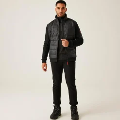 Men's Colliston Baffled Fleece Jacket | Black Red Ochre