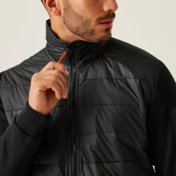 Men's Colliston Baffled Fleece Jacket | Black Red Ochre