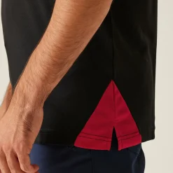 Men's Contrast Coolweave Quick Wicking Polo Shirt | Black Classic Red