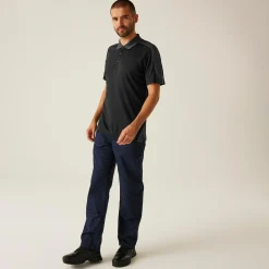 Men's Contrast Coolweave Quick Wicking Polo Shirt | Black Seal Grey
