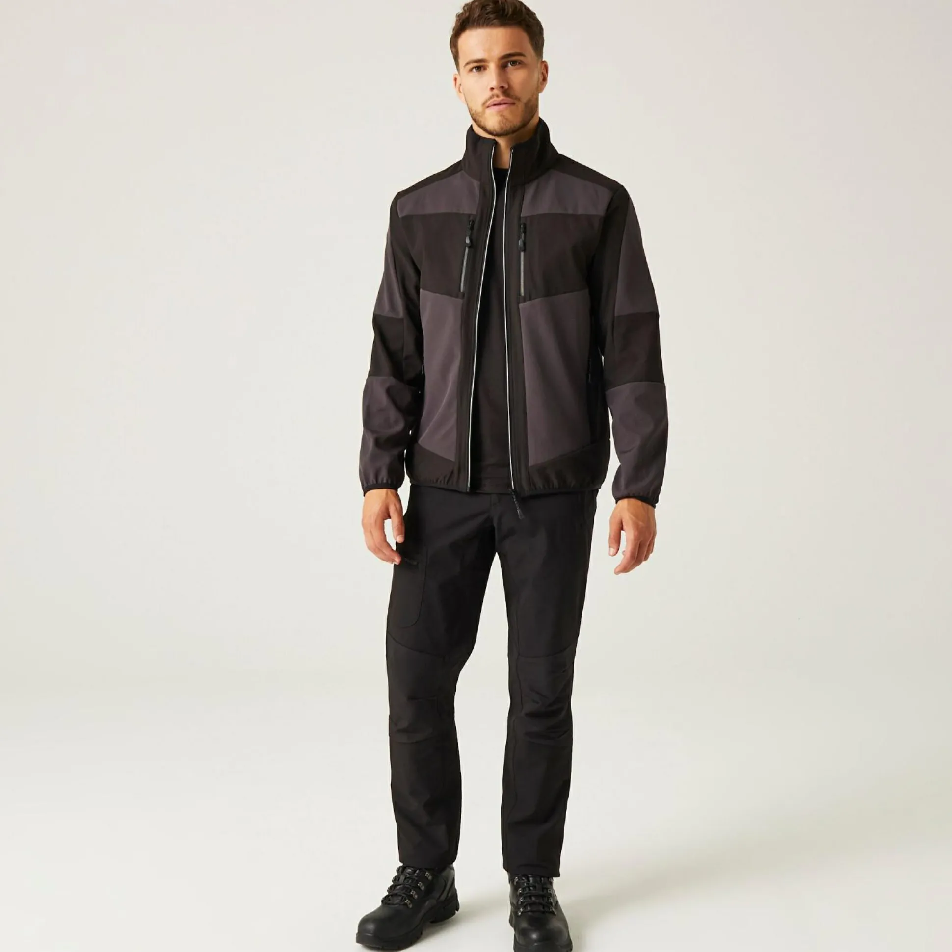 Men's E-Volve 2 Layer Softshell Jacket | Ash Black