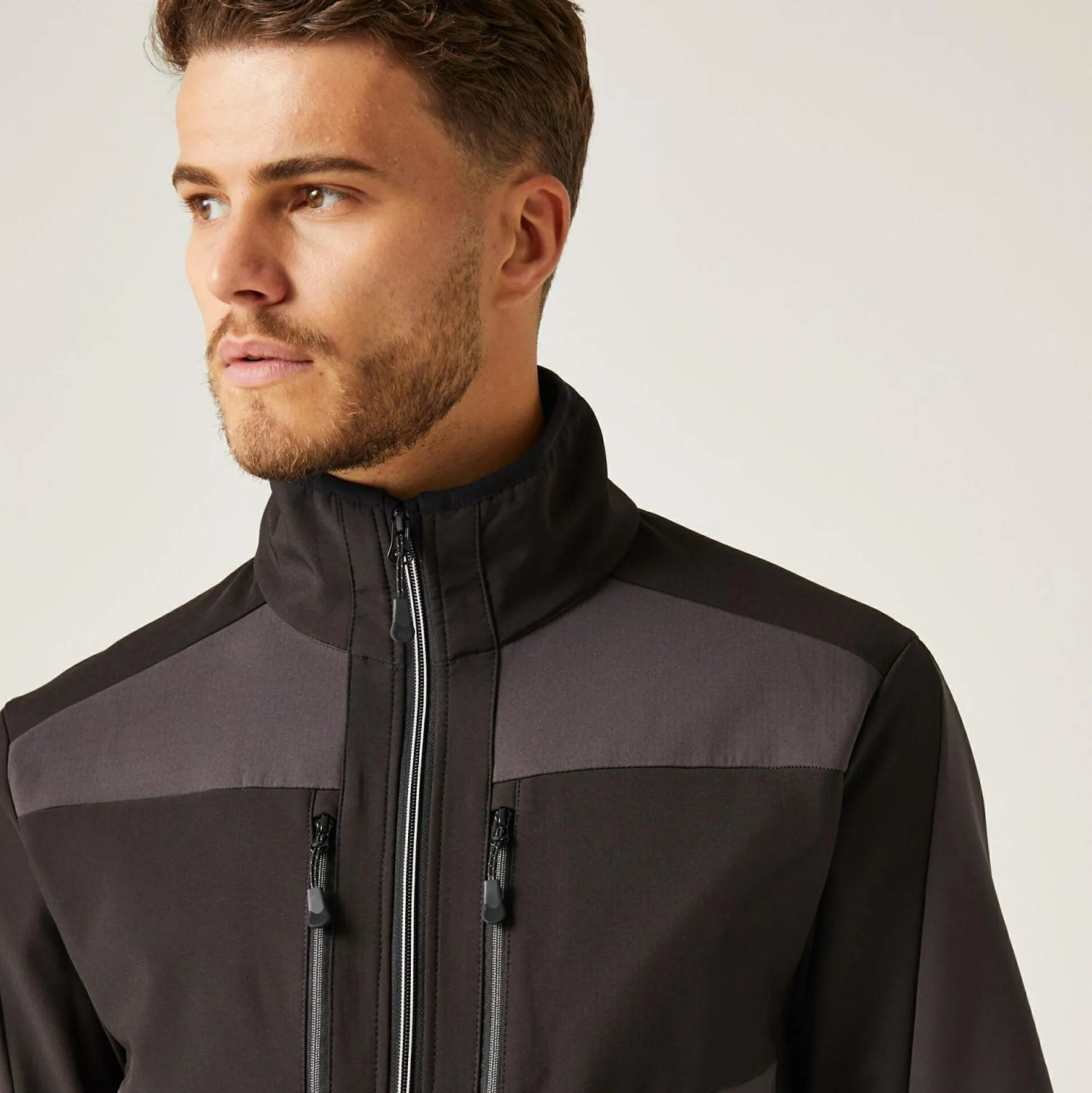 Men's E-Volve 2 Layer Softshell Jacket | Ash Black