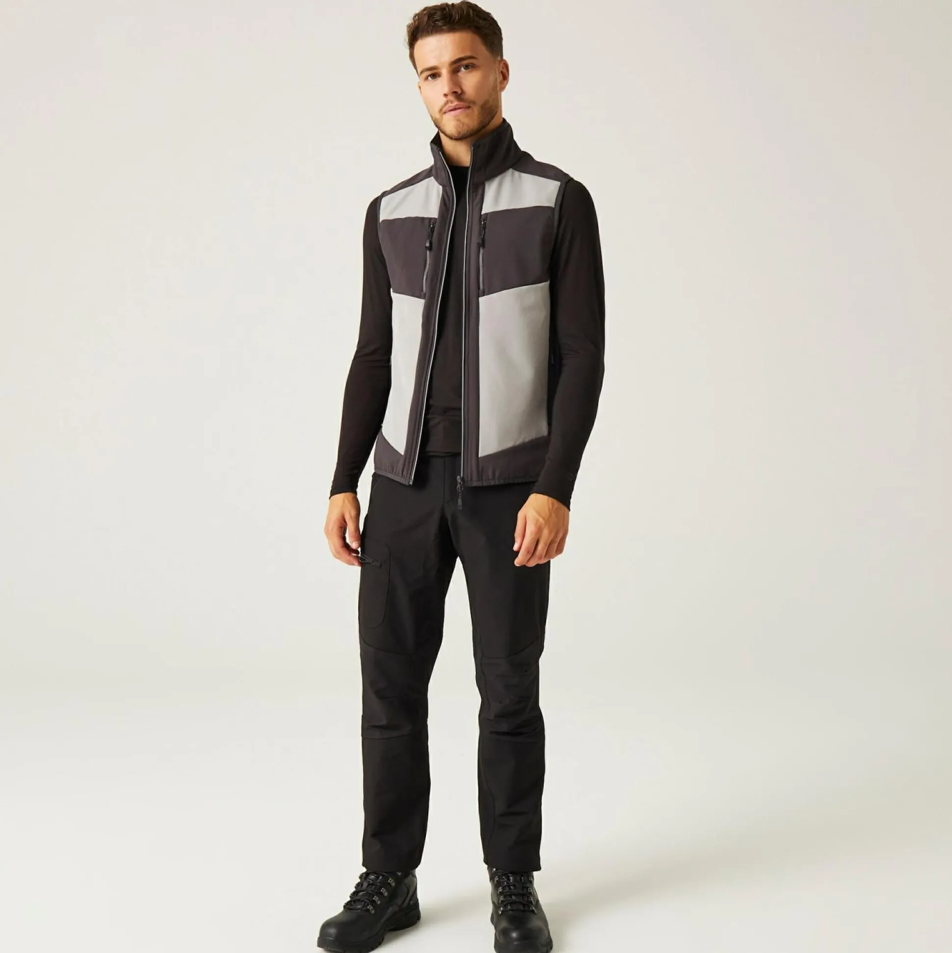 Men's E-Volve 2 Layer Softshell Bodywarmer | Mineral Grey Ash
