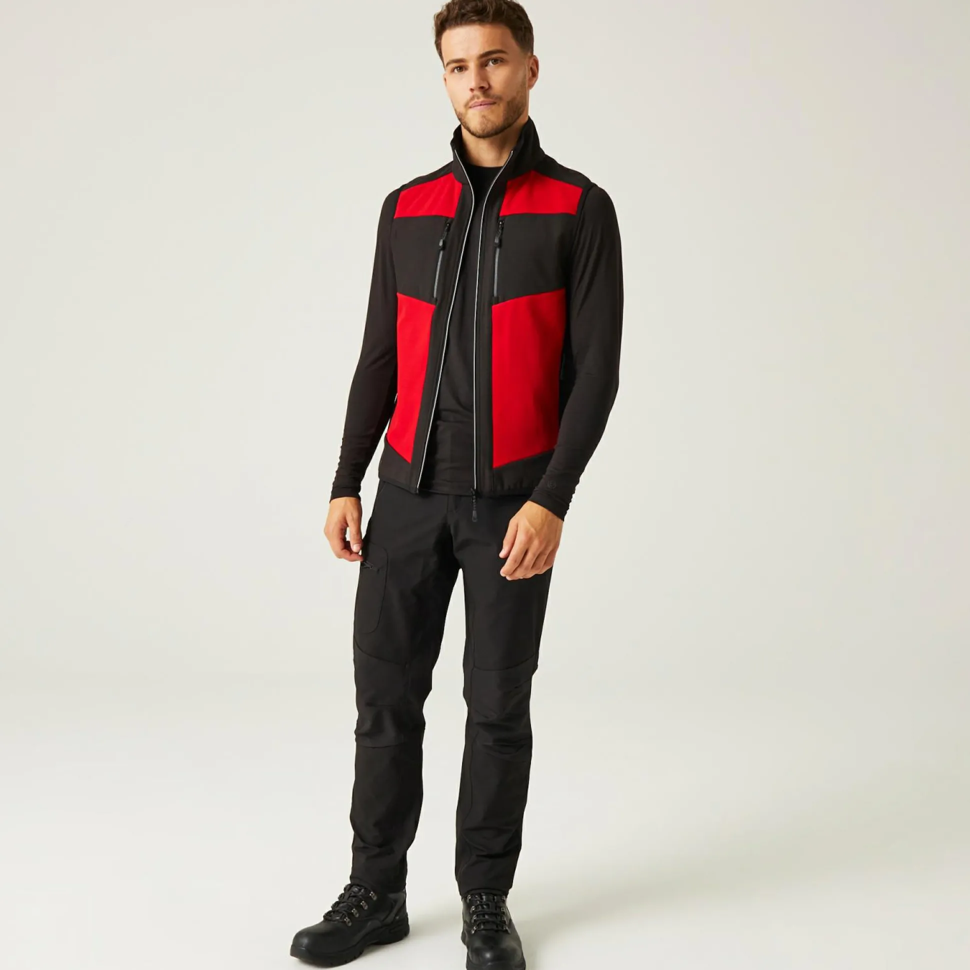 Men's E-Volve 2 Layer Softshell Bodywarmer | Classic Red Black