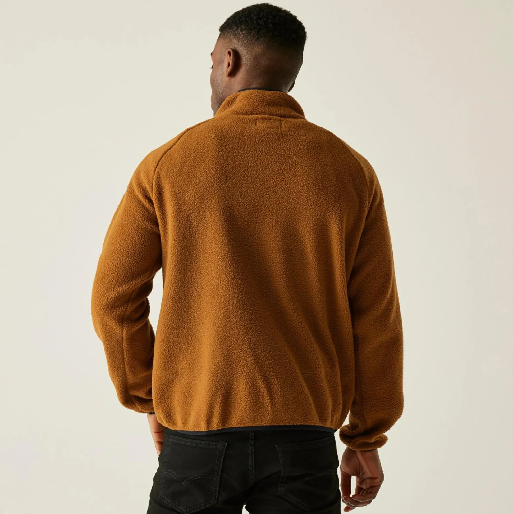 Men's Frankie Borg Half Zip Fleece | Brown