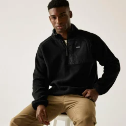 Men's Frankie Borg Half Zip Fleece | Black