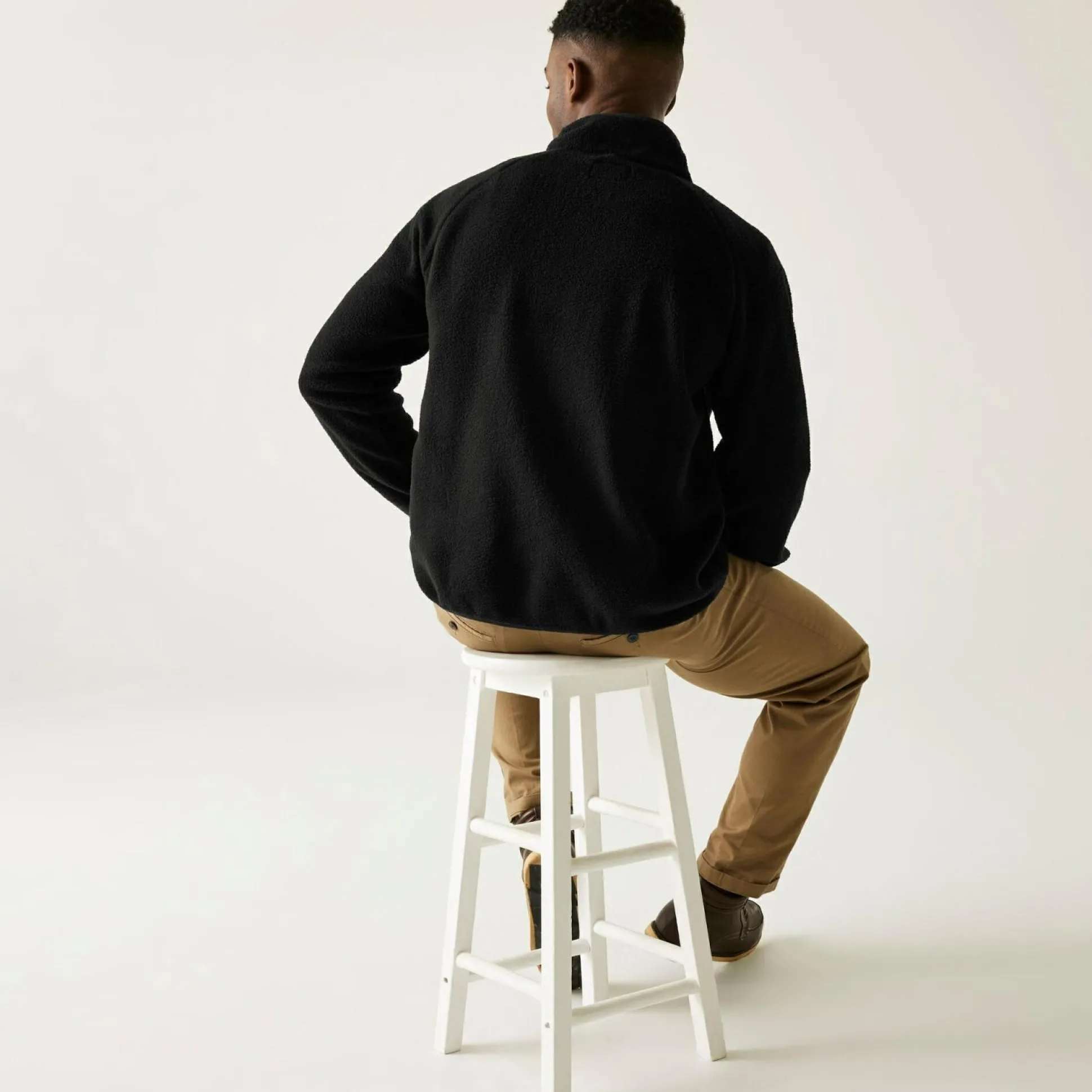 Men's Frankie Borg Half Zip Fleece | Black