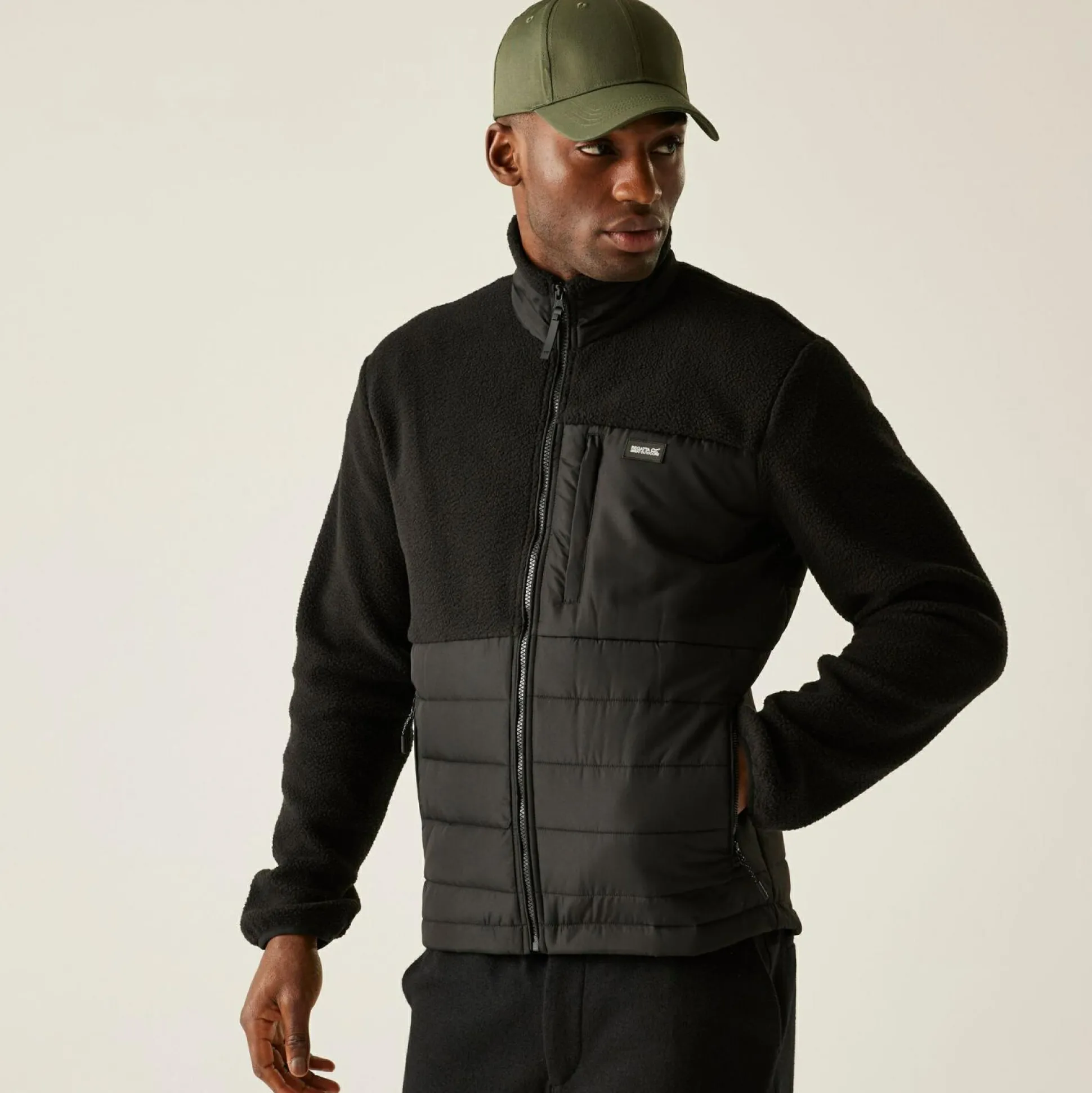 Men's Frankie Borg Hybrid Full Zip Fleece | Black
