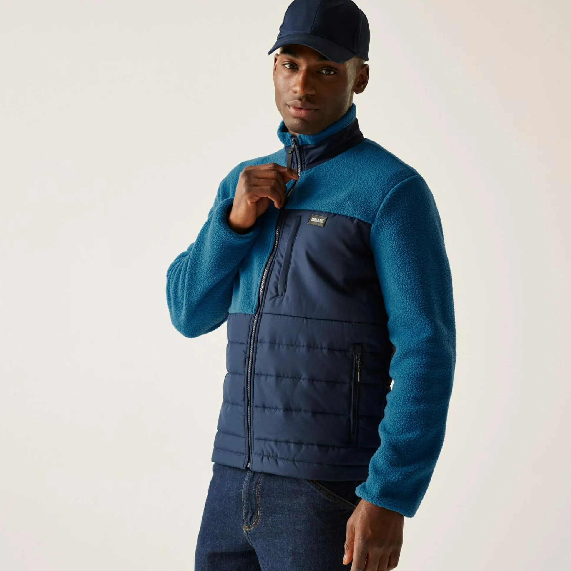 Men's Frankie Borg Hybrid Full Zip Fleece | Navy Blue