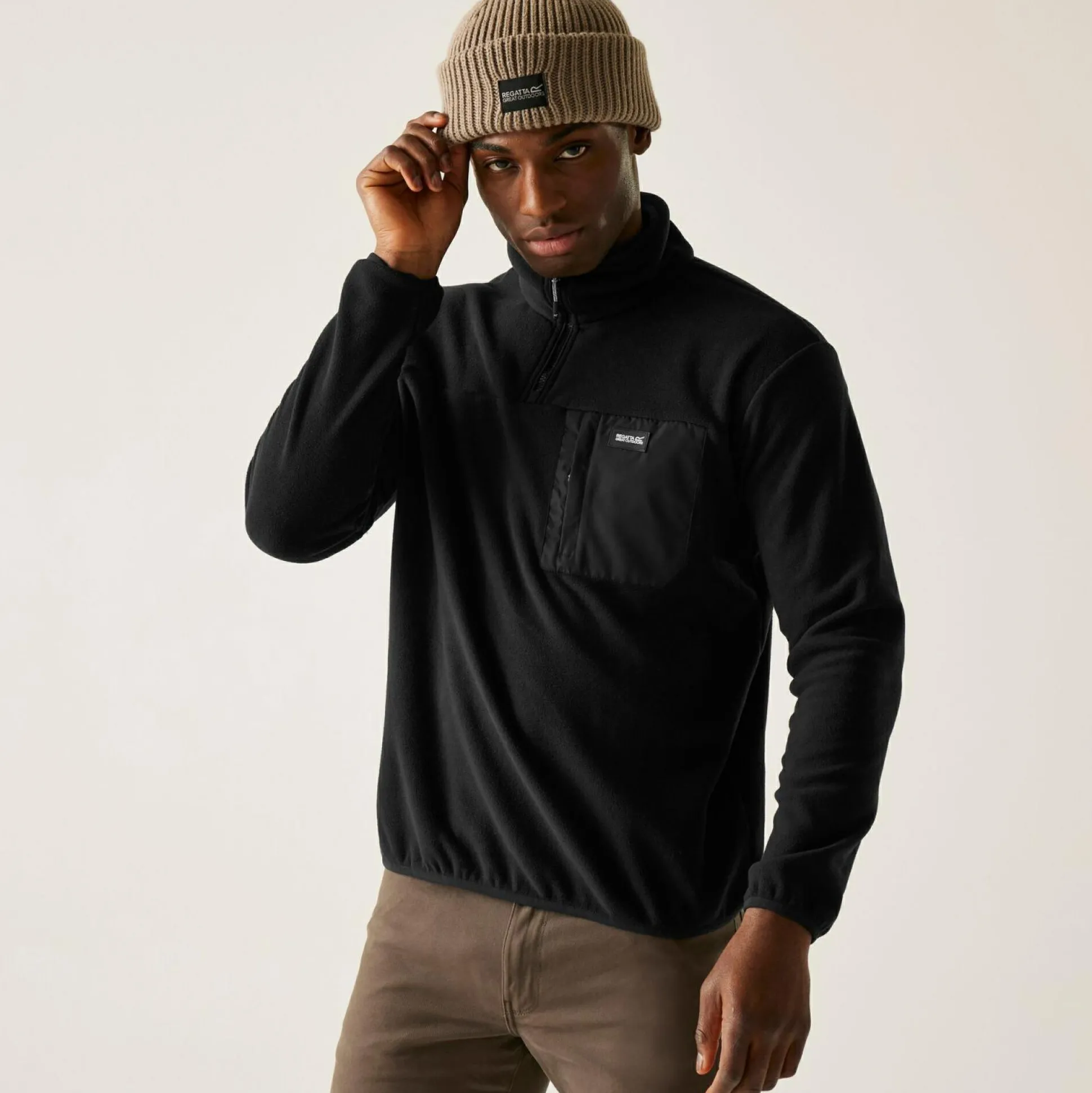 Men's Frankie Half Zip Fleece | Black