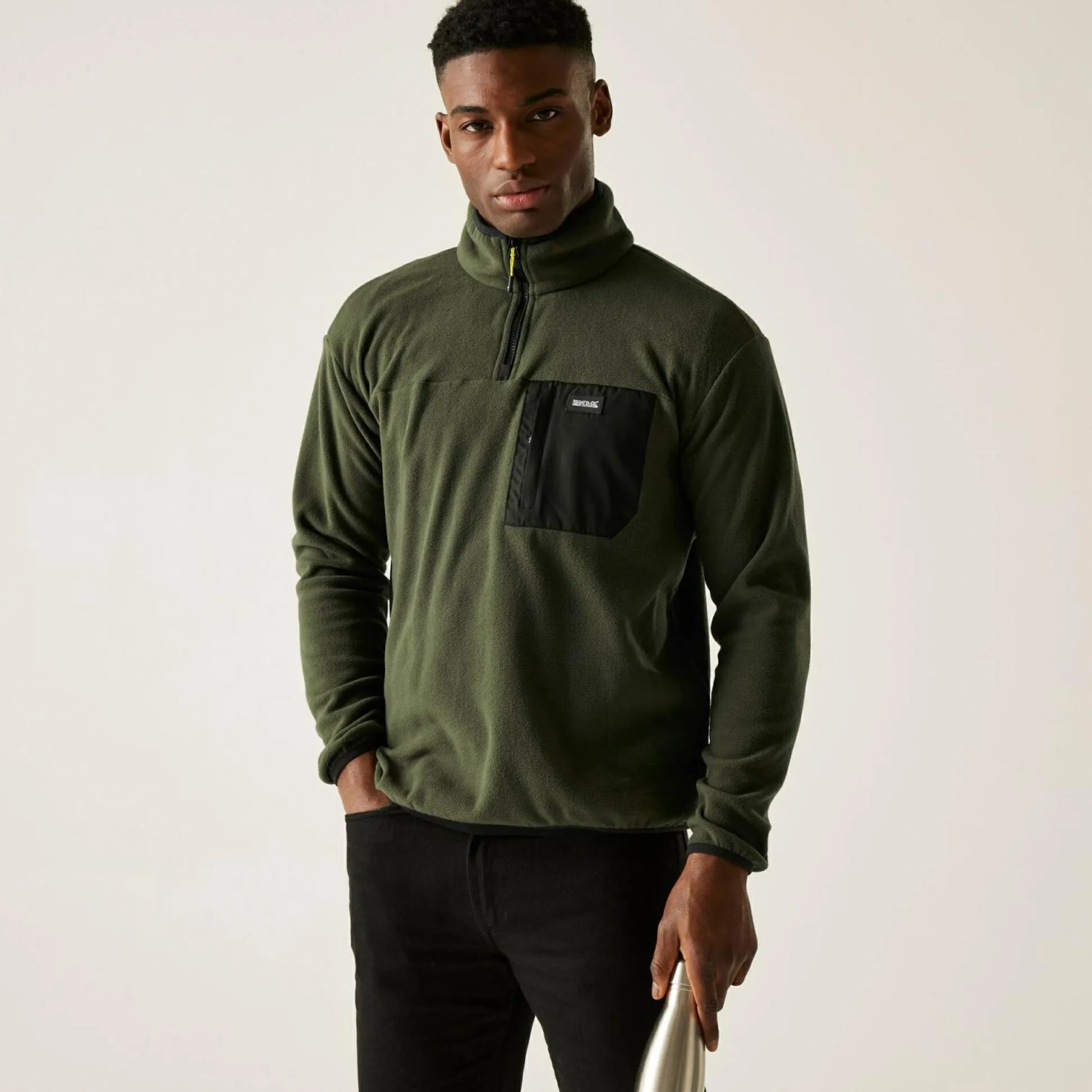 Men's Frankie Half Zip Fleece | Dark Khaki