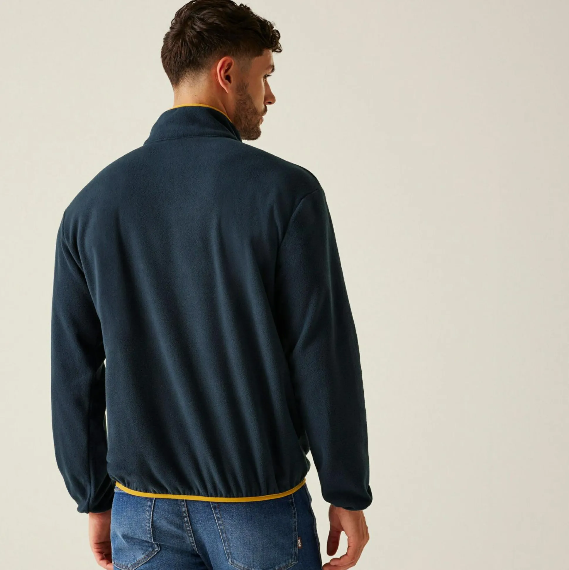 Men's Frankie Half Zip Fleece | Navy Mustard