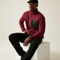 Men's Frankie Half Zip Fleece | Dark Maroon