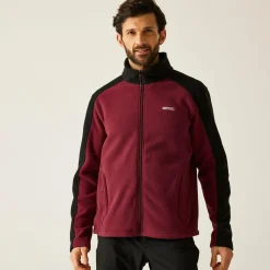 Men's Hedman II Heavyweight Full Zip Fleece | Dark Maroon Black