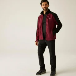 Men's Hedman II Heavyweight Full Zip Fleece | Dark Maroon Black