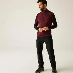 Men's Hepley Half Zip Fleece | Dark Maroon