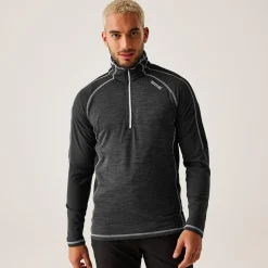Men's Hepley Half Zip Lightweight Fleece | Ash Black