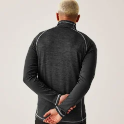 Men's Hepley Half Zip Lightweight Fleece | Ash Black